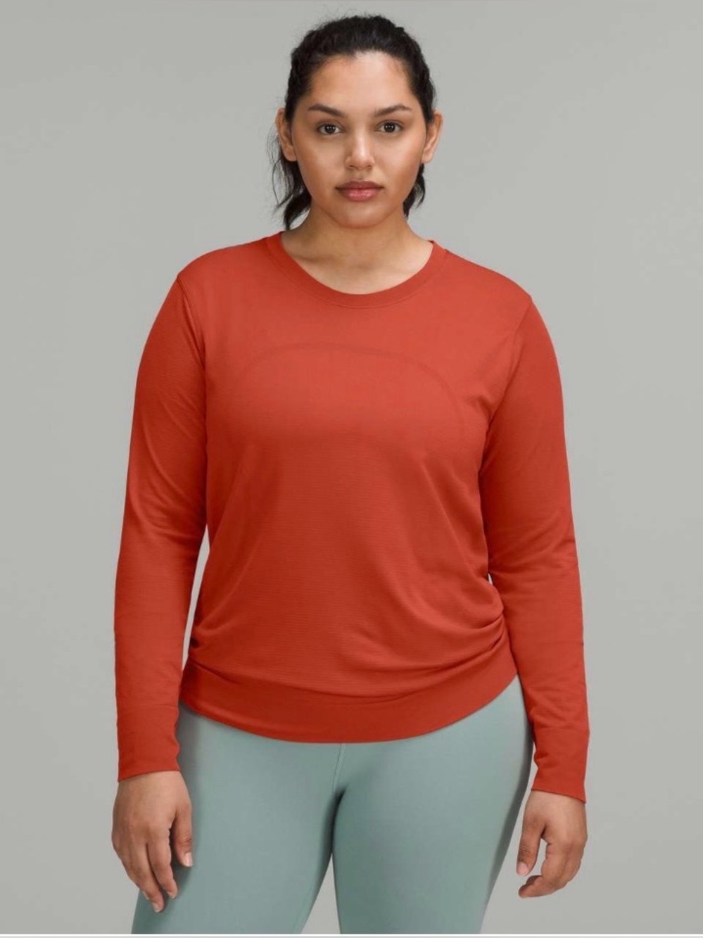 Lululemon Swiftly Relaxed-Fit Long Sleeve Shirt Red Orange Size 8